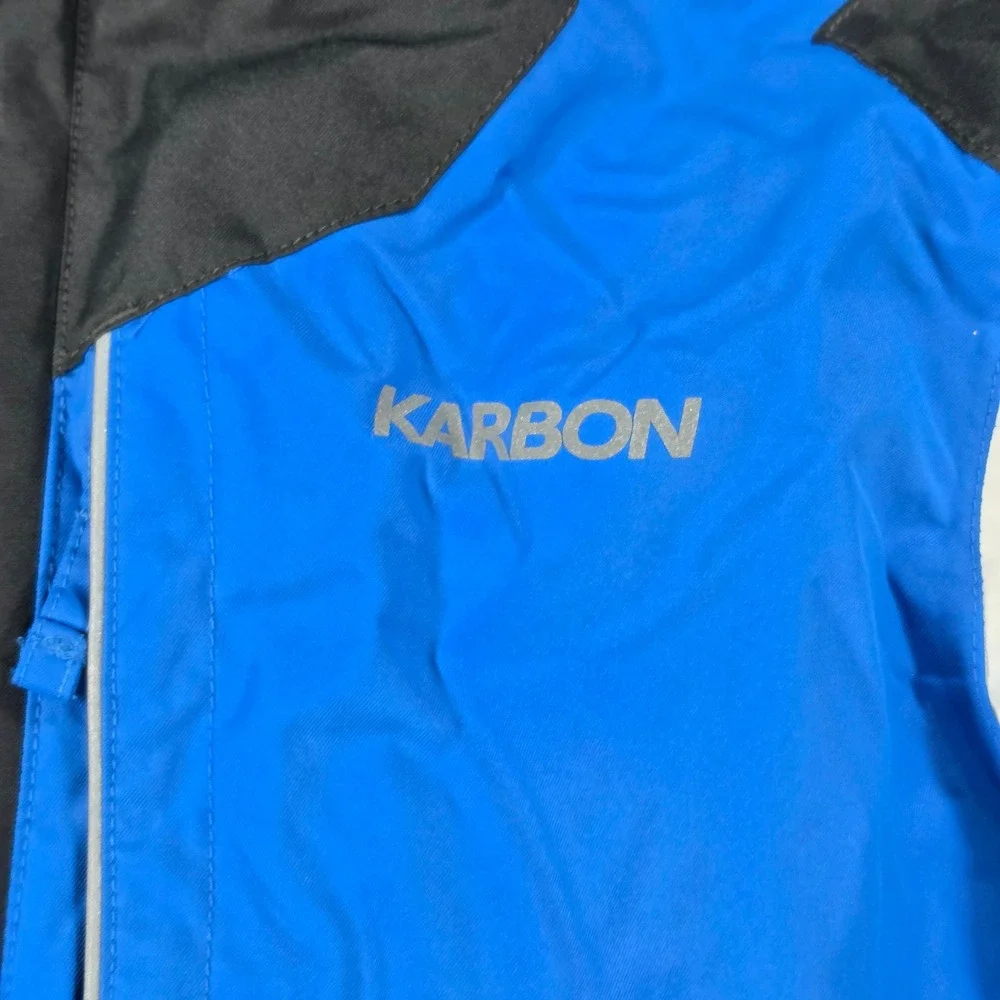 Karbon Ski Jacket Youth 14 Blue Black White Good Insulated Hooded Insulated
